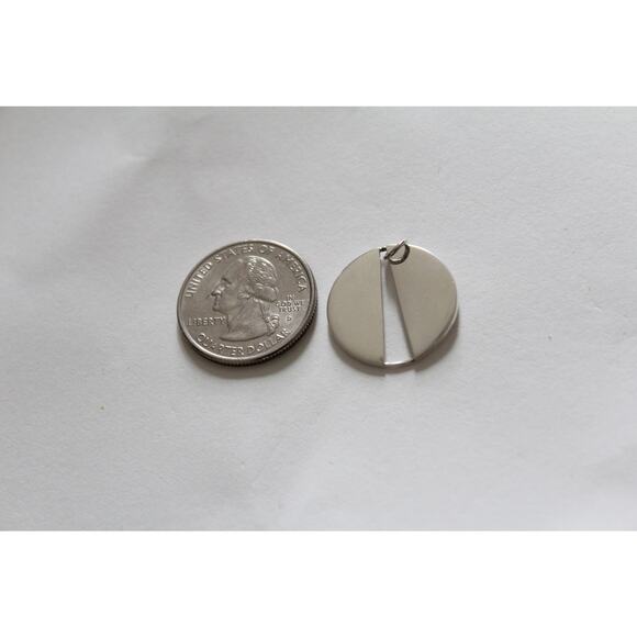 Sterling Silver Circle Pendant with Long Triangle Cutout - Picture 5 of 5